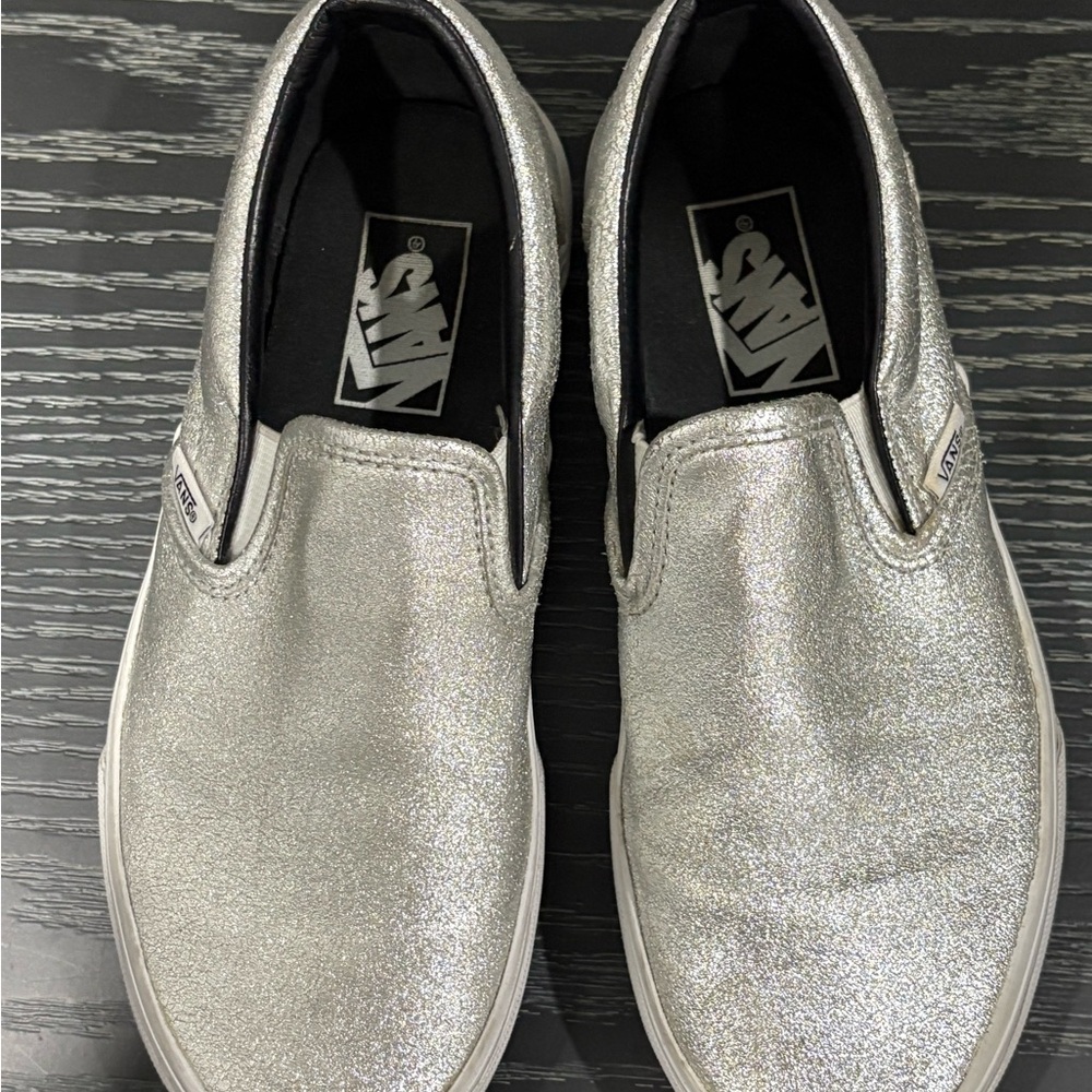 Vans Shimmering Silver Slip-On Shoes